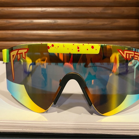 Pit Viper Sunglasses with Yellow and Red Accents - Picture 1 of 2